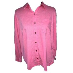 universal thread Top Blouse Pink Barbie Linen Hi Low Barbiecore Minimalist